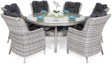 Āra mēbeļu komplekts Home & Garden Bristol Round Elegant, pelēks/gaiši pelēka, 6 sēdvietas