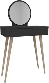 Столик-косметичка Kalune Design Siena 550ARN2777, антрацитовый, 72 см x 35 см x 129.2 см, с зеркалом