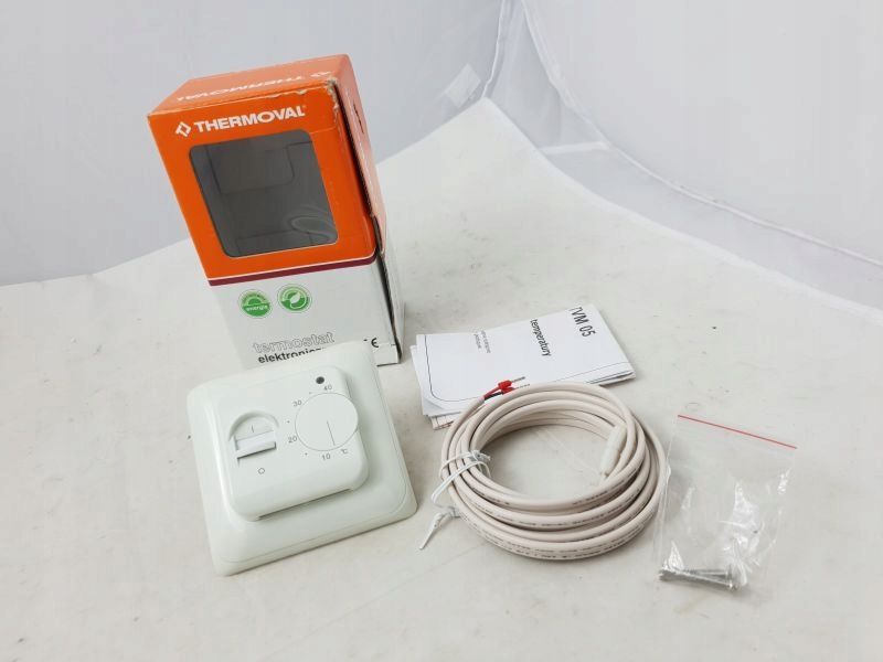Напольный термостат Thermoval TVM 05, встраивается в стену, белый, 8 см, 5 - 40 °С