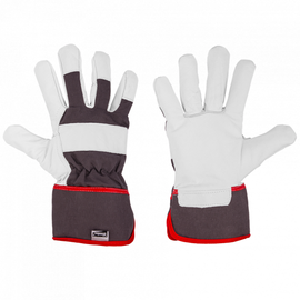 Рабочие перчатки кожаные IRON BULL MONTANA RWIBM105, для взрослых, кожа, коричневый/белый/красный, 10.5, 6 шт.