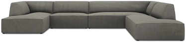 Kampinė sofa Micadoni Home Ruby Panoramic 7 Seats, pilka/smėlio ruda, dešininė, 366 x 273 cm x 69 cm