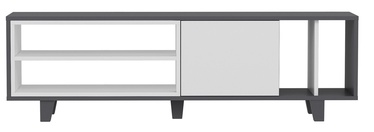 ТВ стол Kalune Design Rosmar, белый/антрацитовый, 1600 мм x 350 мм x 486 мм