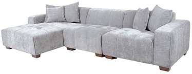 Stūra dīvāns Home4you Dahlia LC, gaiši pelēka, kreisais, 322 x 162 cm x 74 cm