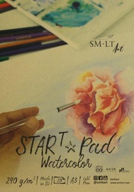 Joonistuspaber Smiltainis Start Pad, A3, 240 g/m², valge, 42 cm x 29.7 cm