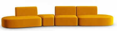 Moduļu dīvāns Micadoni Home Shane, dzeltena, kreisais, 412 x 124 cm x 74 cm