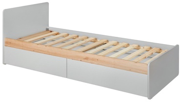 Кровать одноместная ASM Vivero Typ 13, 90 x 200 cm, серый/дубовый, с решеткой
