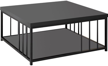 Журнальный столик Kalune Design Zenn, черный/антрацитовый, 90 см x 90 см x 40 см