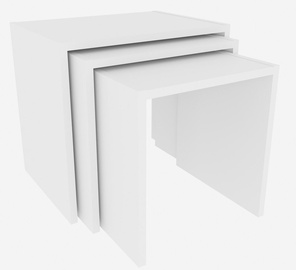 Набор журнальных столиков Kalune Design Nora, белый, 35 см x 48.6 см x 45 см