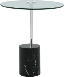 Kafijas galdiņš Kayoom Rosario 525, sudraba/melna, 44 cm x 44 cm x 50 cm