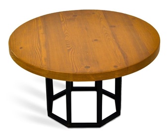 Журнальный столик Kalune Design Granvin, черный/ореховый, 74 см x 74 см x 45 см
