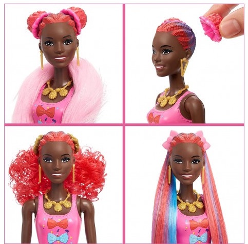 Кукла Mattel Barbie Color Reveal Glitter Hair Swaps Doll HBG40, 32.5 см