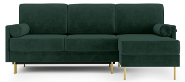 Stūra dīvāns Homede Lanaz, tumši zaļa, 142 x 212 x 87 cm