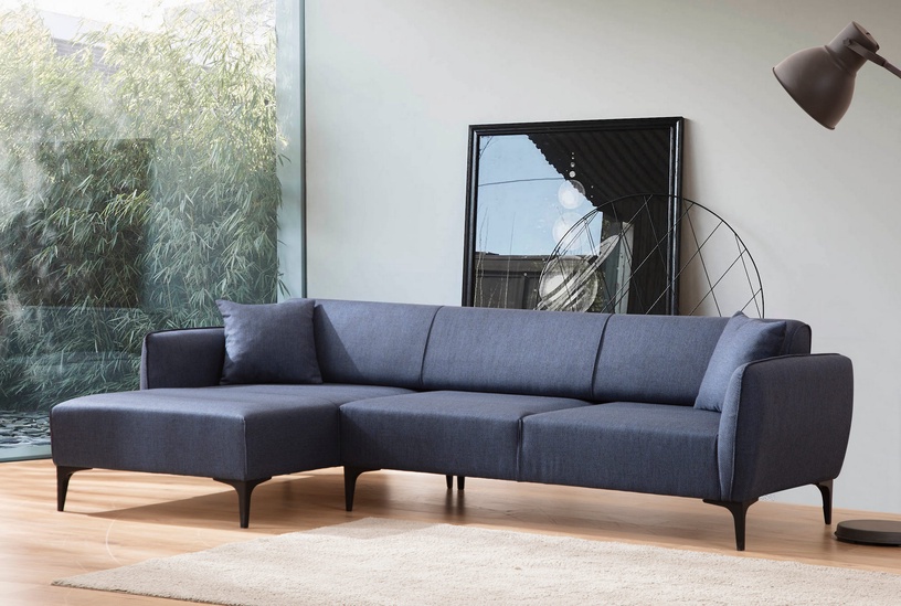 Stūra dīvāns Hanah Home Belissimo, zila, kreisais, 140 x 270 cm x 67 cm