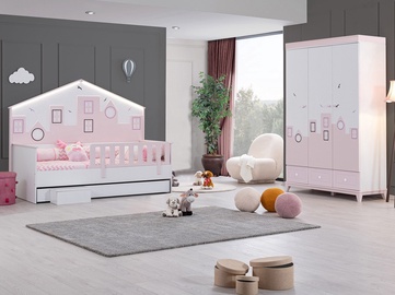 Комплект мебели для спальни Kalune Design Cýty P-Myy-Kor-3Kd, детская комната, белый/розовый