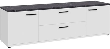 ТВ стол Forte, белый/черный, 41.3 см x 169.3 см x 51.1 см