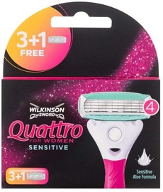 Raseerimiskomplekt Wilkinson Sword Quattro For Women Sensitive, 4 tk