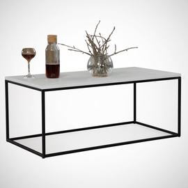 Журнальный столик Kalune Design Cosco, белый/черный/светло-серый, 55 см x 95 см x 43 см