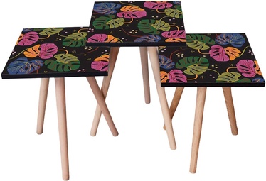 Набор журнальных столиков Kalune Design 3SHP141, многоцветный, 350 мм x 350 мм x 520 мм