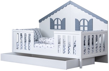 Детская кровать Kalune Design Erdek G-My, белый/серый, 100 x 200 см
