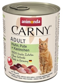 Влажный корм для кошек Animonda Carny Adult, крольчатина/курица/индюшатина, 0.8 кг