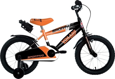 Vaikiškas dviratis, miesto Volare Sportivo, juodas/oranžinis, 16"