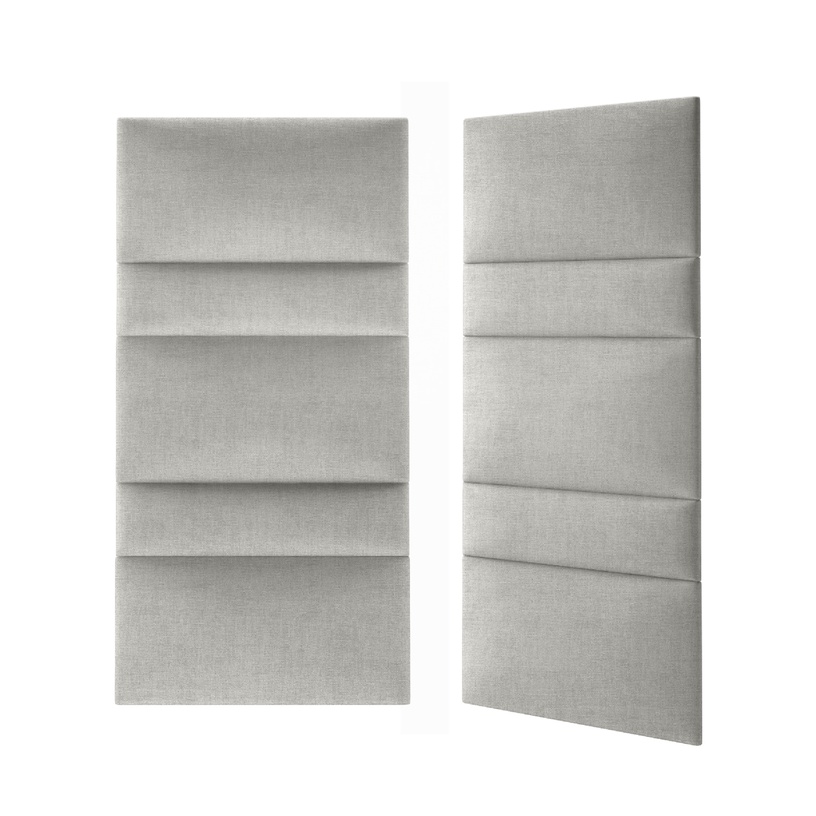 Dekoratiivne tekstiilist seinapaneel Mollis Basic Light Grey, 60 cm x 15 cm x 3.7 cm