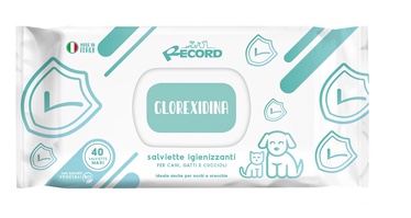 Влажные салфетки Record Maxi Chlorexidine, белый, 40 шт.