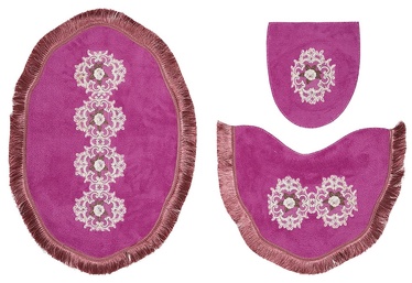 Vannitoamattide komplekt Foutastic Klozet TKM.000197, roosa/fuksia (magenta), 1000 mm x 600 mm
