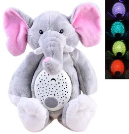 Mīkstā rotaļlieta Jokomisiada Elephant with projector, rozā/pelēka, 40 cm