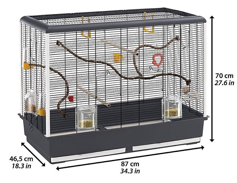 Клетка для птиц Ferplast Piano 6 52064811, 87 см x 46.5 см x 70 см