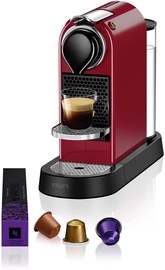 Kapsulas kafijas automāts Krups Nespresso CitiZ XN7415, sarkana