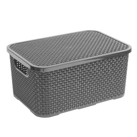 Hoiukorv, esemete hoidmiseks Branq Rattan, 10 l, antratsiit, 28.8 x 19.7 x 16.2 cm