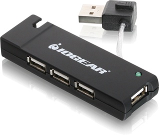 USB jaotur Iogear GUH285W6, must