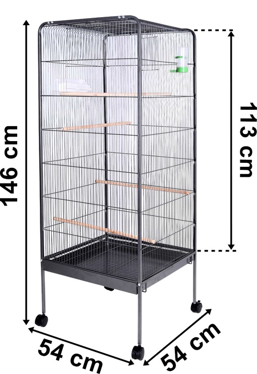 Клетка для птиц, 54 см x 54 см x 146 см