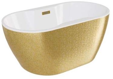 Vann, teisaldatav Besco Navia Glam Gold, 160 cm x 80 cm x 60 cm, ovaalne
