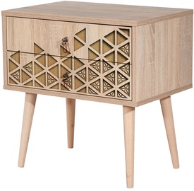Ночной столик Kalune Design Two 120, светло-коричневый, 40 x 60 см x 61 см
