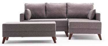 Stūra dīvāns-gulta Hanah Home Bella Mini, brūna, labais, 140 x 205 cm x 85 cm