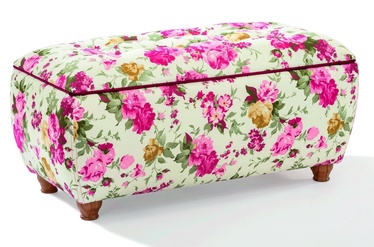 Пуф Kalune Design Summer Storage, белый/зеленый/розовый, 100 см x 50 см x 50 см