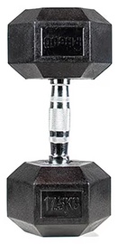 Hantele Proud Hex Rubberized Dumbbell, 17.5 kg