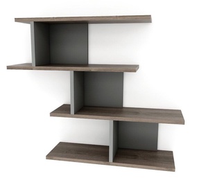 Sienas plaukts Kalune Design Rose, valriekstu/antracīta, 22 cm x 66.3 cm x 66 cm