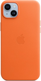 Vāciņš Apple Leather Case with MagSafe, Apple iPhone 14 Plus, oranža