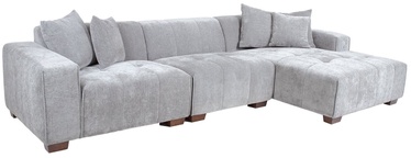 Stūra dīvāns Home4you Dahlia RC, gaiši pelēka, labais, 322 x 162 cm x 74 cm