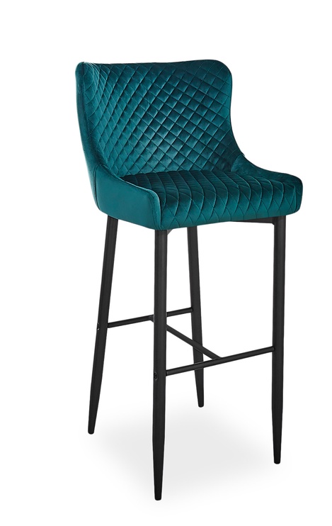 Bāra krēsls Modern Colin B H-1, melna/zaļa, 42 cm x 46 cm x 109 cm