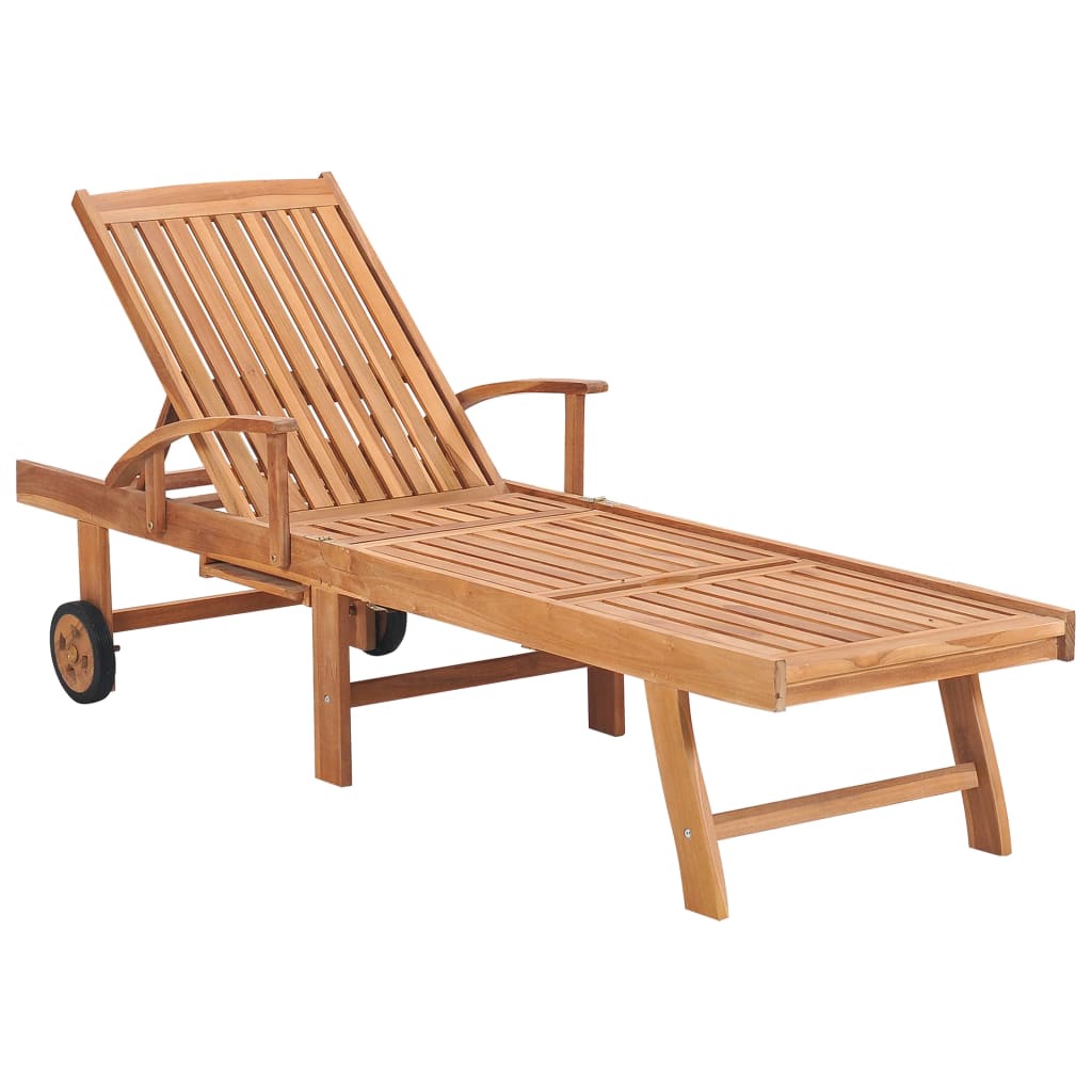 wooden foldable sun lounger