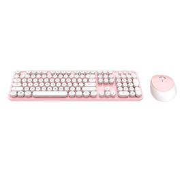 Комплект клавиатуры и мыши MOFII SMK-623387AG WP Sweet EN/DE, белый/розовый, беспроводная