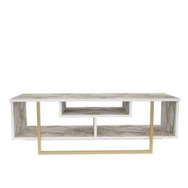 TV-laud Kalune Design Asal 120, pruun/kuldne/valge, 35.2 cm x 120 cm x 40.2 cm