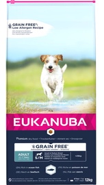 Sausā suņu barība Eukanuba Grain Free Adult, zivs, 12 kg