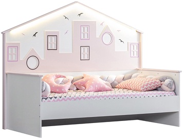 Детская кровать Kalune Design Cýty-Ledlý P-My, белый/розовый, 100 x 200 см