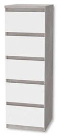 Kummut Forte Chelsea CHLK452-C963, valge/beež, 42 x 41 cm x 128 cm, 1 tk