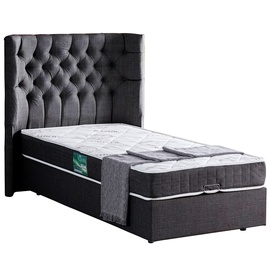 Кровать Kalune Design Matylda, 90 x 190 cm, антрацитовый, с матрасом, с решеткой